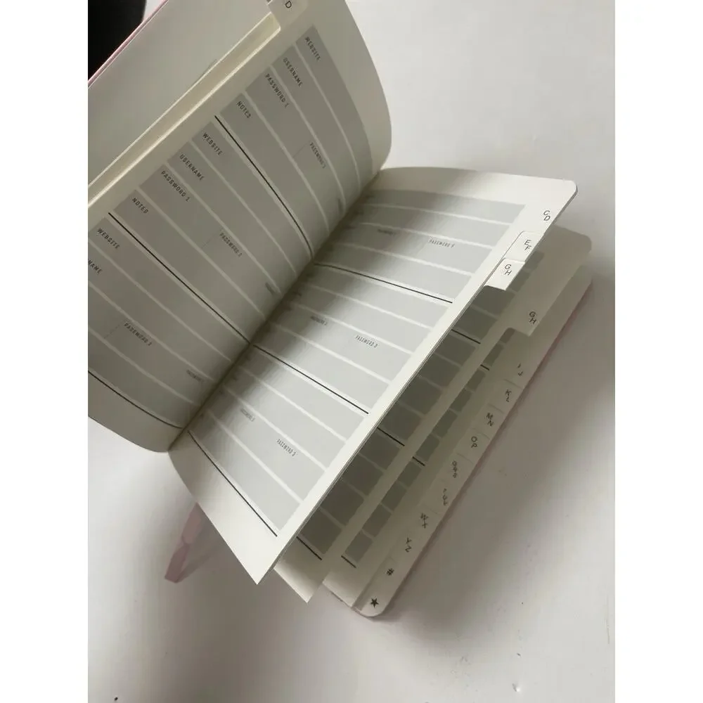 Password Book W/ Alphabetical Tabs Organizer & Notebook Password Keeper Pink 5x8